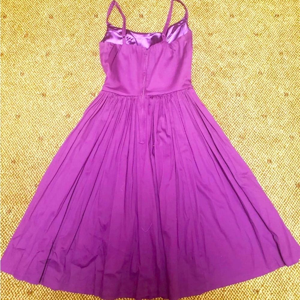 Pinup girl clothing. Pug. Pinupgirl couture Jenny purple deep medium dress